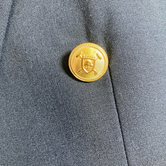 Wool Cordovan & Grey Navy Double-Breasted Blazer with Gold Buttons Sz 42L - Picture 6 of 16